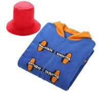 Alaiyaky Costume Bear Set for Teen,World Book Day Character Costumes Bear Costume with Blue Duffle Coat and Red Hat World Book Day Fancy Dress Costume for Teenager Book Week