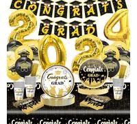 Alaiyaky Graduation Decorations Set, Graduation Party Decorations Suit with Graduation Balloons Graduation Banner Graduation Table Decorations, Congratulations Decorations for Class of 2024 (Set A)