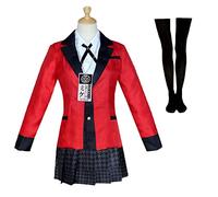 Alaiyaky Kakegurui Cosplay Runa Yomozuki Cosplay Costume with Necklace Anime Yumeko Jabami Cosplay Jacket School Uniform Suits for Girls Women (M, Uniform)