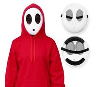 Alaiyaky Shy Guy Mask White Mask for Adult, Halloween Mask Therian Mask Mario Masks Shy Guy Cosplay Mask, Anime Mask Funny Mask for World Book Day Halloween Christmas (F, Women)