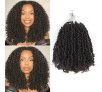 Alaleibaby 9 Packs Yanky Twist 12 inch Crochet Hair Pre-Twisted Curly Braiding Hair Extensions Pre-looped brown Yanky Twists Hair with Curls (4#, 12 Inch (Pack of 9))