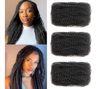 Alaleibaby Afro Kinkys Bulk Human Hair 14Inch 3 Bundles 100% Human Hair for Draedlock Extensions Repair Locs