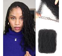 Alaleibaby Afro Kinkys Human Hair Bulk 18 Inch 30g/Pack Natural Black 100% Human Hair Soft 4C Afro Kinky Bulk Human Hair for Locs Extensions