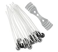 ALAMANIA 10cm Long 50pcs Candle Wicks for Making Candles Pre-Waxed Wicks with Metal Tabs & 1 Stainless Steel 3 Hole Wick Holder, Perfect for HOME&DIY (50)