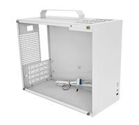 ALAMENGDA V500 Mini Portable M-ATX/ITX Computer Case, Mini-Tower CASE, Full Side Acrylic Transparent DIY Desktop Case with Handle, Support 320MM GPU Size (White-2.0)