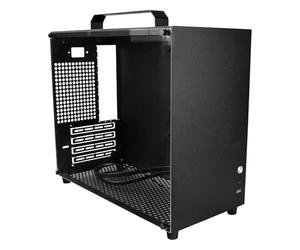 ALAMENGDA V500 Mini Portable M-ATX/ITX Computer Case, Mini-Tower CASE, Full Side Acrylic Transparent DIY Desktop Case with Handle, Support 320MM GPU Size (Black-2.0)
