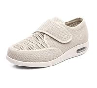 ALAMG Adjustable Closure Edema Shoes,Diabetic Footwear - Unisex Breathable Slip-Resistant Shoes, Lightweight & Roomy, Ideal for Swollen Feet, Diabetic Foot & Bursitis,grey,UK9.5
