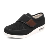 ALAMG Orthopedic Shoes for Men, Diabetic Foot Care Shoes - Breathable, Anti-Slip, Wide Fit with Velcro, Ideal for Swollen Feet,Wide Fit and Comfortable,black,15
