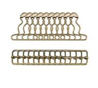 Alamic 10 Sets Suspender Overall Buckles Dungaree Fastener 1.5 Inch Overall Buckles for Bib Pants, Bronze, Medium