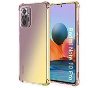 ALAMO Colourful Slope Case for Xiaomi Redmi Note 10 Pro, Translucent TPU Silicone Case with Shockproof Bumper - Gold Black