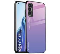 ALAMO Ombre Glass Case for Oppo Find X3 Neo, Colourful Tempered Glass Case + TPU Silicone - Colour 2