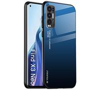 ALAMO Ombre Glass Case for Oppo Find X3 Neo, Colourful Tempered Glass Case + TPU Silicone - Colour 7