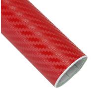 Alamor 127X30Cm 3D Carbon Fiber Vinyl Waterproof Car Wrap Sheet Roll Film Diy Sticker For Car Motorcycle - Red