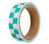 Alamor 25mm*3m Warning Caution Reflective Sticker Dual Color Chequer Roll Signal - White+Green