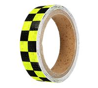 Alamor 25mm*3m Warning Caution Reflective Sticker Dual Color Chequer Roll Signal - Yellow+Black
