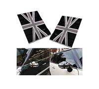 Alamor 2Pcs Black Union Jack Flag Vinyl Mirrors Stickers compatible with Mini Cooper