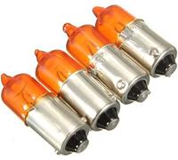 Alamor 4Pcs 12V 23W Motorcycle Turn Singal Indicator Bulb Ba9S Base Mini Amber Halogen