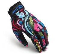 Alamor Motorcycle Racing Biker Full Finger Gloves Skeleton Skull Bone-M-Red