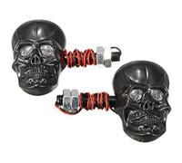 Alamor Motorcycle Skeleton Head Skull Turn Signal Light Indicator 12V 0.5W - Black