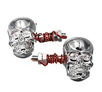 Alamor Motorcycle Skeleton Head Skull Turn Signal Light Indicator 12V 0.5W - Chrome