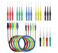 ALAMSCN 24PCS Back Probe Kit 4mm Banana Plug to Crocodile Clips 3.3ft/1m + Back Probe Pin Wire Piercing Probe for Laboratory Multimeter Testing Car Repairing Diagnostic