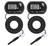 ALAMSCN 2PCS Aquarium Thermometer LCD Display Fish Tank Thermometer with Probe and Suction Cup for Fish Tank Reptile Terrarium