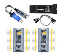 ALAMSCN 2PCS STM32F103C8T6 ARM STM32 Minimum System Development Board with ST-Link V2 Emulator Downloader, Random Color