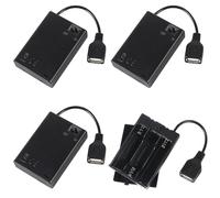 ALAMSCN 4PCS 3 AA Battery Holder with USB Socket 3 x 1.5V AA Battery Case Box ON/Off Switch with Cover for Electronic Experiment DIY PCB Circuit Projects, 3AA+USB