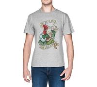 Alan-A-Dale Rooster Oo-De-Lally Golly What A Day Tattoo Watercolor Painting Robin Hood Grey Men's T-Shirt Grey Men's Tee, All Grey, XXL