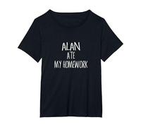 Alan Ate My Homework T-Shirt Name T-Shirt, Women's Plus, Black, 5X