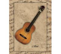 Alan Composition Notebook with Guitar: Glossy Finish ~ College Ruled ~ 120 Pages ~ Watermark @ Page 61 ~ Cream Paper