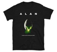 Alan in Space, No One Can Hear You in Space Short Mens T-Shirt XXL Black