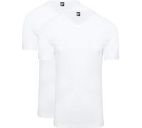 Alan Red West Virginia Men's V-Neck T-Shirt, Pack of 2, White - White - Large