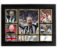 Alan Shearer Signed Autograph Poster Print - Newcastle United FC Legend - Football Memorabilia Gift- Gift for Fans & Collectors, A4 Poster + White Frame