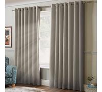 Alan Symonds Blackout Ring Top Eyelet Curtains 104x137cm Grey