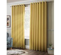 Alan Symonds 100% Blackout Ring Top Curtains 41" X 54" Ochre