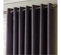 Alan Symonds Essential Silver Plain Ring Top Eyelet Curtains 167 x 183cm - Size: W 167 x D 228cm - Wilko