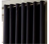Alan Symonds 100% Blackout Ring Top Curtains 66" X 90" Charcoal