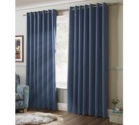 Alan Symonds Blackout Ring Top Eyelet Curtains 229x183cm Blue
