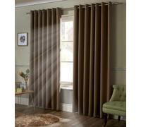 Alan Symonds Blackout Curtains Eyelet Ring Top Ready Made, Polyester, Beige, 66 X 54