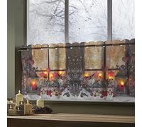 Alan Symonds Christmas Led Lanterns Cafe Curtain Panel 24"
