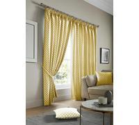 Alan Symonds Cotswold Pencil Pleat Taped Top Lined Curtains - P 117x183cm Yellow