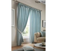 Alan Symonds Cotswold Pencil Pleat Taped Top Lined Curtains - P 168x229cm Green