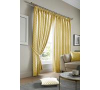 Alan Symonds Cotswold Pencil Pleat Taped Top Lined Curtains - P 117x229cm Yellow