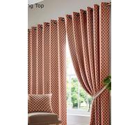 Alan Symonds Cotswold Ring Top Lined Curtains - Pair 66x90in Brown