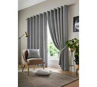 Alan Symonds Cotswold Ring Top Lined Curtains - Pair 66x90in Brown