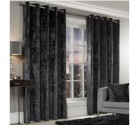Alan Symonds Crushed Velvet Fully Lined Eyelet Curtains