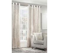Alan Symonds Crushed Velvet Pair of Lined Eyelet Curtains