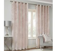 Alan Symonds Crushed Velvet Ring Top Curtains 229x183cm Pink