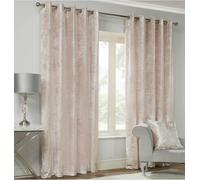 Alan Symonds Crushed Velvet Pair of Lined Eyelet Curtains